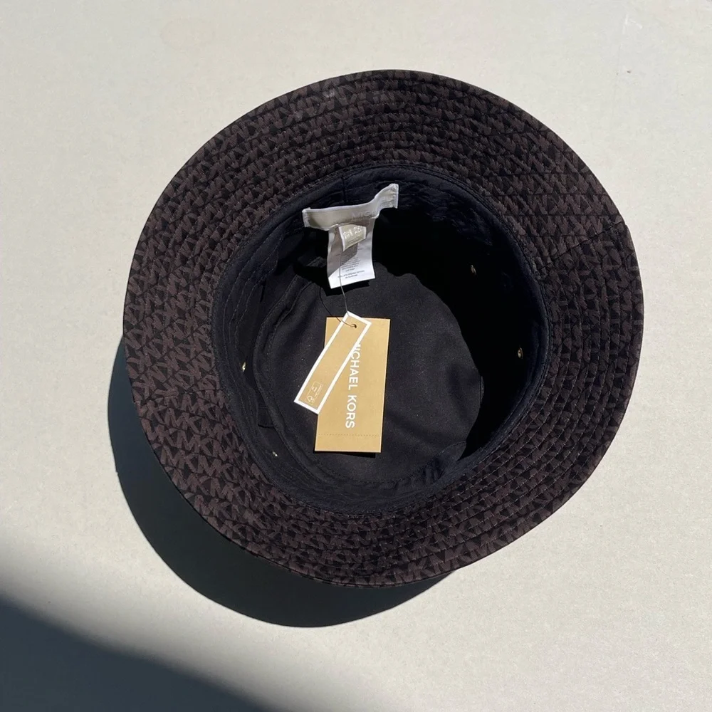 (new+tag) Michael Kors bucket hat MK monogram brown black one size fits all (OS) - Picture 5 of 7